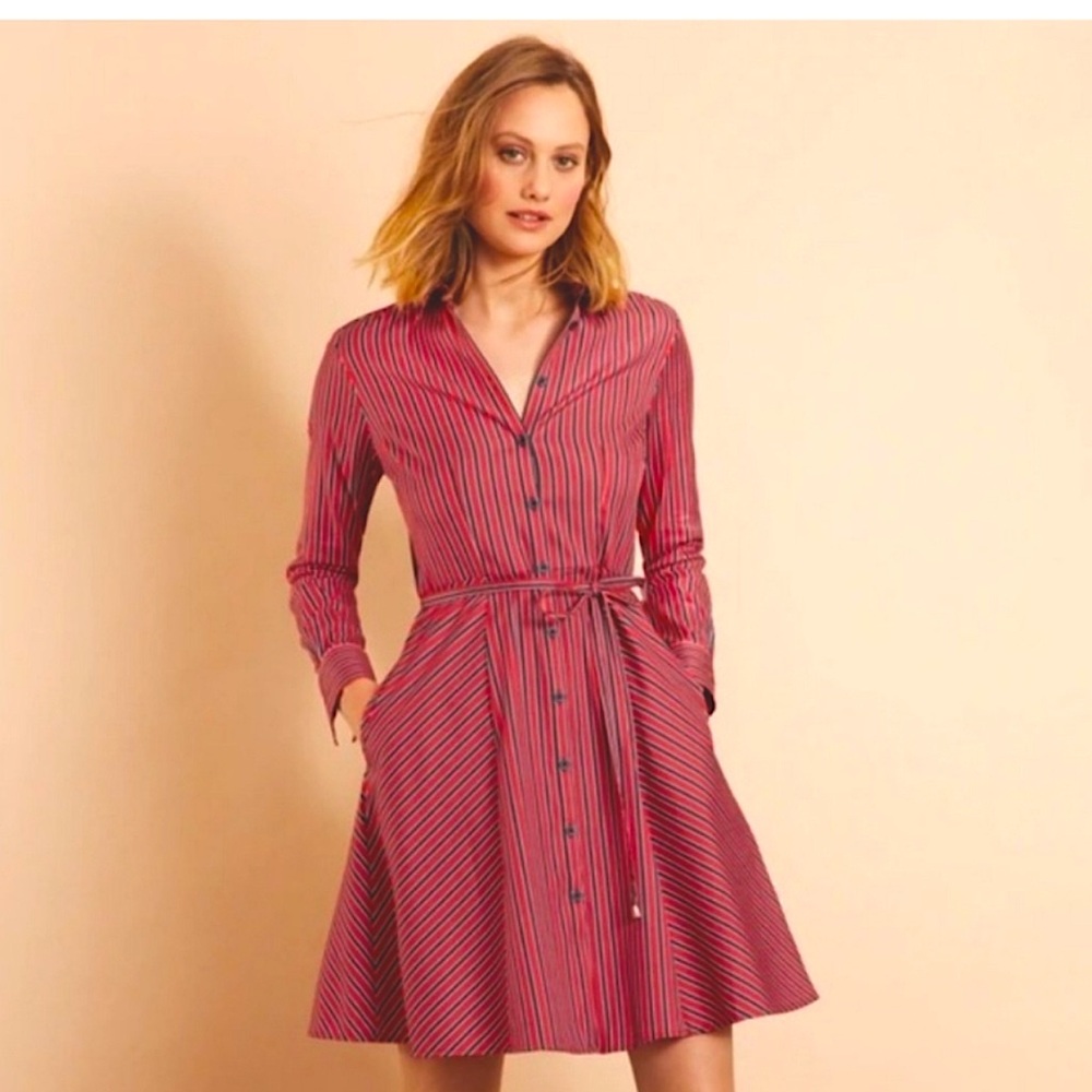 Red Fleece Brooks Brothers Shirt Dress Sz 0